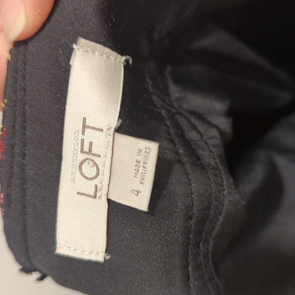 Loft Jacquard Floral Black Skirt With Pockets Size 4 - Picture 6 of 8